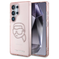 Karl Lagerfeld Rhinestones K. Head Logo Samsung Galaxy S25 Ultra Case Pink