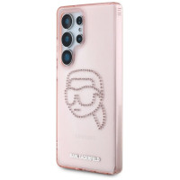 Karl Lagerfeld Rhinestones K. Head Logo Samsung Galaxy S25 Ultra Case Pink