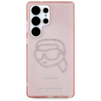 Karl Lagerfeld Rhinestones K. Head Logo Samsung Galaxy S25 Ultra Case Pink