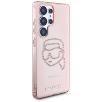 Karl Lagerfeld Rhinestones K. Head Logo Samsung Galaxy S25 Ultra Case Pink