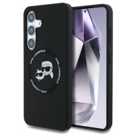 Karl Lagerfeld Silicone Double Heads And Circle MagSafe Samsung Galaxy S25 case black