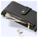 Dux Ducis Lawa Leather Case for Samsung Galaxy S25 with Detachable Magnetic Wallet - Black
