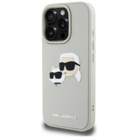 Karl Lagerfeld HC 3D Rubber Double Heads iPhone 16 Pro Case - Beige