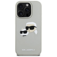 Karl Lagerfeld HC 3D Rubber Double Heads iPhone 16 Pro Case - Beige