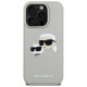 Karl Lagerfeld HC 3D Rubber Double Heads iPhone 16 Pro Case - Beige