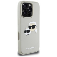 Karl Lagerfeld HC 3D Rubber Double Heads iPhone 16 Pro Case - Beige