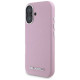 Karl Lagerfeld Saffiano Full Wrapped Elongated Metal Logo MagSafe iPhone 16 Case - Pink