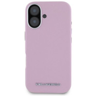 Karl Lagerfeld Saffiano Full Wrapped Elongated Metal Logo MagSafe iPhone 16 Case - Pink