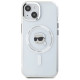 Karl Lagerfeld IML Metal Karl Head MagSafe Case for iPhone 15 Plus White