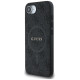 Guess PU Leather 4G Colored Ring Case with MagSafe for iPhone 16e - Black