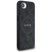 Guess PU Leather 4G Colored Ring Case with MagSafe for iPhone 16e - Black