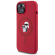 Karl Lagerfeld Silicone Karl&Choupette Heads Ring MagSafe iPhone 15 Case - Red