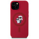 Karl Lagerfeld Silicone Karl&Choupette Heads Ring MagSafe iPhone 15 Case - Red