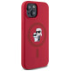 Karl Lagerfeld Silicone Karl&Choupette Heads Ring MagSafe iPhone 15 Case - Red