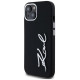 Karl Lagerfeld Silicone Metal Script Logo iPhone 15 Case - Black
