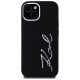 Karl Lagerfeld Silicone Metal Script Logo iPhone 15 Case - Black