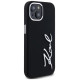 Karl Lagerfeld Silicone Metal Script Logo iPhone 15 Case - Black