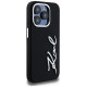 Karl Lagerfeld Silicone Metal Script Logo iPhone 15 Pro Max Case - Black
