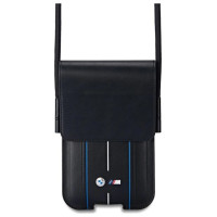 BMW Phone Pouch Blue Stripes Phone Bag - Black