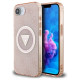 Guess IML Metal Glitter 4G Circle Triangle MagSafe case for iPhone 16e - pink