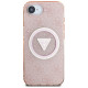 Guess IML Metal Glitter 4G Circle Triangle MagSafe case for iPhone 16e - pink