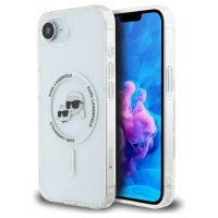 Karl Lagerfeld IML Metal Karl & Choupette Heads MagSafe iPhone 16e Case - White