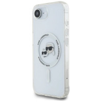 Karl Lagerfeld IML Metal Karl & Choupette Heads MagSafe iPhone 16e Case - White