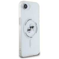 Karl Lagerfeld IML Metal Karl & Choupette Heads MagSafe iPhone 16e Case - White