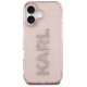 Karl Lagerfeld IML Rhinestones Logo iPhone 16 Case - Pink