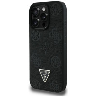 Guess Grained Hot Stamp Peony Triangle Logo MagSafe Case for iPhone 16 Pro Max - Black