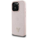 Guess Grained Hot Stamp Peony Triangle Logo MagSafe iPhone 16 Pro Max Case - Pink
