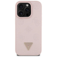 Guess Grained Hot Stamp Peony Triangle Logo MagSafe iPhone 16 Pro Case - Pink