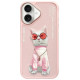 Nimmy Glasses Cool Cat iPhone 16 Case - Pink