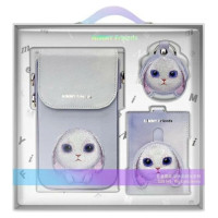Nimmy Big Eyed Pet 2.0 Rabbit 3-in-1 Phone Bag + Wallet + Tracker Case - Purple