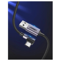 Ugreen US284 50941 USB-A (straight) / USB-C (angled) 3A Cable 1m - Gray