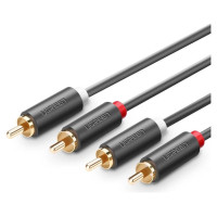 Ugreen AV104 10520 audio cable 2RCA (male) / 2RCA (male) 5m - gray