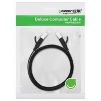 Ugreen Flat Cable Internet Network Cable Ethernet Patchcord RJ45 Cat 6 UTP 1000Mbps 1m Black (NW101 50184)