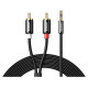 Ugreen AV116 10584 audio mini jack cable 3.5 mm (male) / 2RCA (male) 2m - black