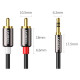 Ugreen AV116 10584 audio mini jack cable 3.5 mm (male) / 2RCA (male) 2m - black