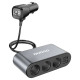 Dudao car charger 2x USB / 3x cigarette lighter splitter black (R1Pro black)
