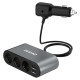 Dudao car charger 2x USB / 3x cigarette lighter splitter black (R1Pro black)