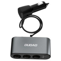 Dudao car charger 2x USB / 3x cigarette lighter splitter black (R1Pro black)