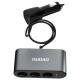 Dudao car charger 2x USB / 3x cigarette lighter splitter black (R1Pro black)