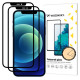Wozinsky 2x Tempered Glass Full Glue Super Tough Screen Protector Full Coveraged with Frame Case Friendly for iPhone 12 Pro / iPhone 12 black