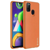 Dux Ducis Yolo elegant case made of soft TPU and PU leather for Samsung Galaxy M30s orange