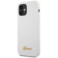Guess GUHCP12SLSLMGWH iPhone 12 mini 5.4" white/white hardcase Metal Logo Script