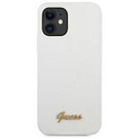 Guess GUHCP12SLSLMGWH iPhone 12 mini 5.4" white/white hardcase Metal Logo Script