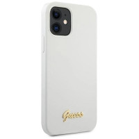 Guess GUHCP12SLSLMGWH iPhone 12 mini 5.4" white/white hardcase Metal Logo Script