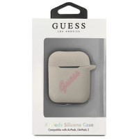 Guess GUACA2LSVSGP AirPods cover gray pink/grey pink Silicone Vintage