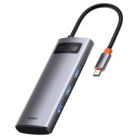 Baseus Metal Gleam Series 5-in-1 Multifunctional HUB USB Type C - USB Type C Power Delivery 100 W / HDMI 4K 30 Hz / 3x USB 3.2 Gen 1 (CAHUB-CX0G)